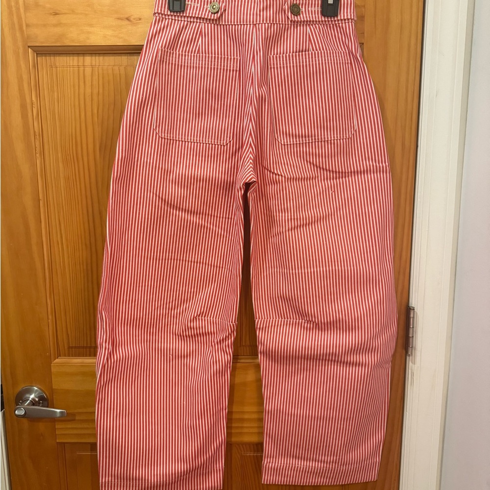 Wide Leg Striped Pants - Red/White - Picture 2 of 2